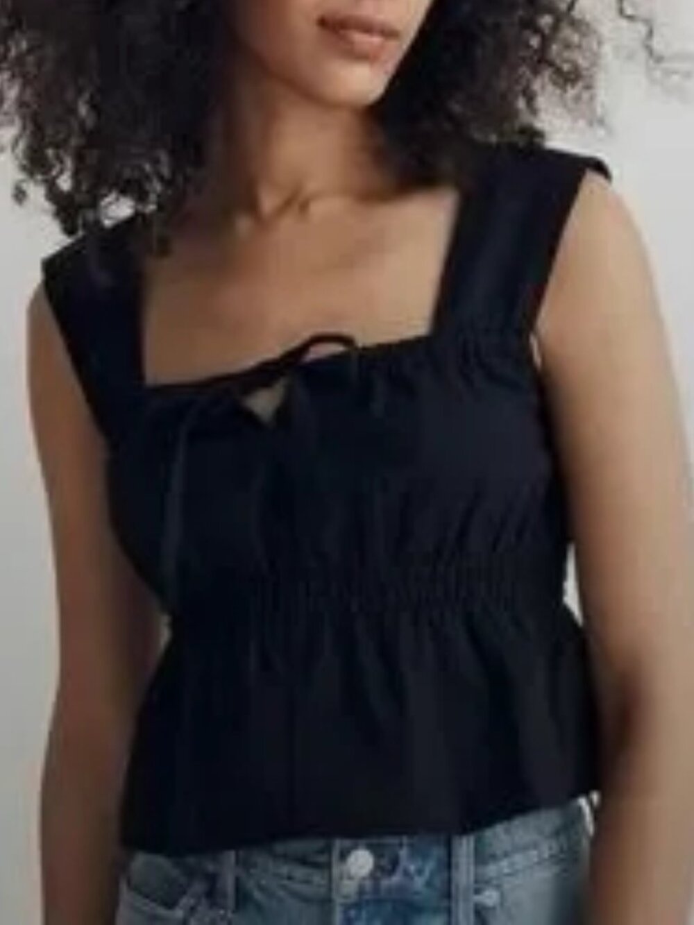 Smocked Tie-Front Tank Top Size 12